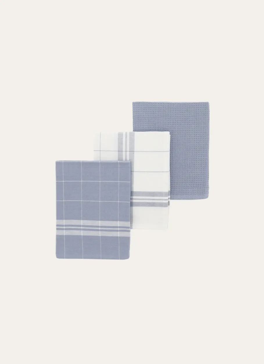 Bouchara Torchon, Essuie-Mains^LOT DE 3 TORCHONS EN COTON