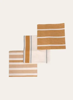 Bouchara Torchon, Essuie-Mains^LOT DE 3 TORCHONS EN COTON À RAYURES