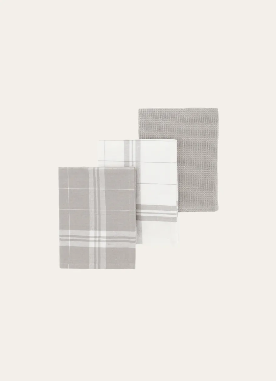 Bouchara Torchon, Essuie-Mains^LOT DE 3 TORCHONS EN COTON