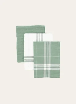 Bouchara Torchon, Essuie-Mains^LOT DE 3 TORCHONS EN COTON