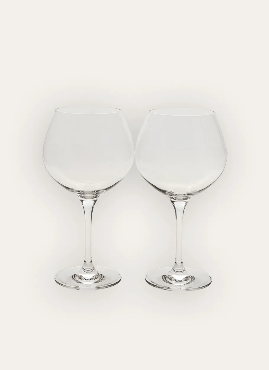 Bouchara Verre, Théière, Carafe^LOT DE 2 VERRES À GIN EN CRISTALLIN