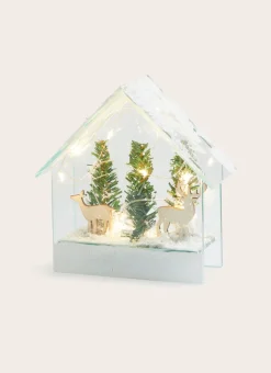 Bouchara Décoration De Noël^MAISON LUMINEUSE AVEC SAPIN ET CERF