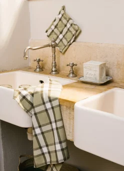 Bouchara Tablier, Manique, Gant^MANIQUE DE CUISINE CARREAUX