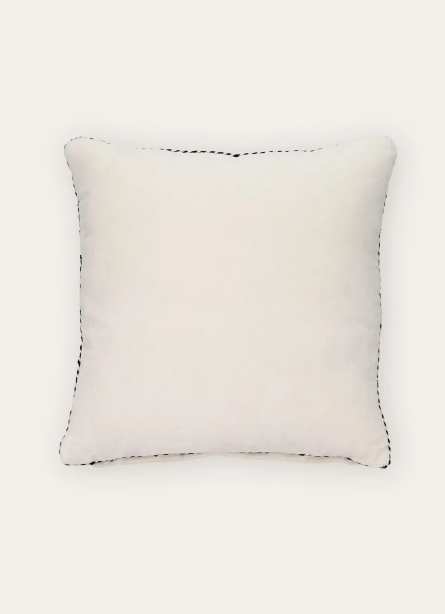 Bouchara Coussin, Coussin De Sol^MOYEN COUSSIN EN VELOURS AVEC PASSEPOIL RAYÉ