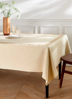 Bouchara Nappe^NAPPE AJOURÉE ET BRODÉE EN COTON ET LIN