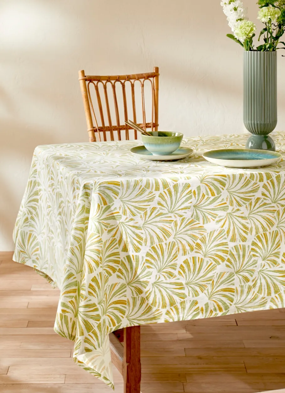 Bouchara Nappe^NAPPE EN COTON IMPRIMÉ FEUILLAGE PALMIER