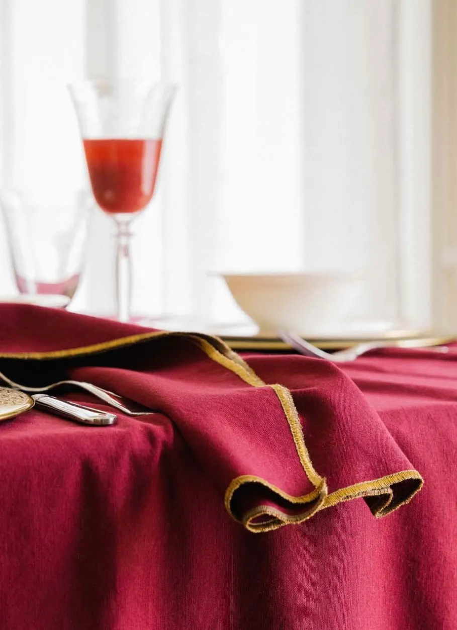 Bouchara Nappe|Table De Noël^NAPPE EN COTON POINT BOURDON DORÉ