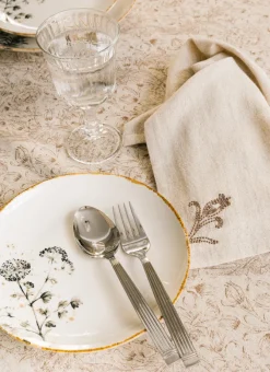 Bouchara Nappe^NAPPE EN LIN ET COTON À IMPRIMÉ FLORAL