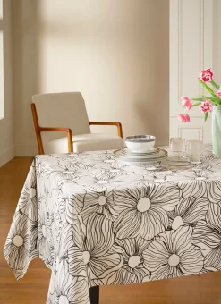 Bouchara Nappe^NAPPE EN TWILL DE COTON IMPRIMÉ FLEURS ANTI-TACHES