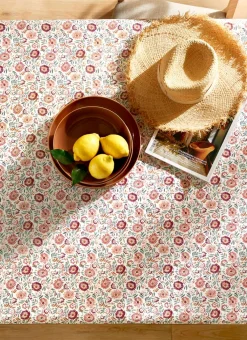 Bouchara Nappes Enduites & Anti-Taches|Nappe^NAPPE ENDUITE FLEURS ROSY