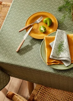 Bouchara Nappes Enduites & Anti-Taches|Nappe^NAPPE RONDE EN COTON ENDUIT IMPRIMÉ PETITES FLEURS