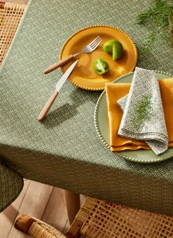 Bouchara Nappes Enduites & Anti-Taches|Nappe^NAPPE RONDE EN COTON ENDUIT IMPRIMÉ PETITES FLEURS