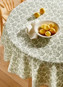 Bouchara Nappe^NAPPE RONDE ENDUITE IMPRIMÉ FEUILLES CLOÉ