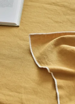 Bouchara Nappe^NAPPE UNIE À BOURDON CONTRASTÉ EN COTON ET LIN