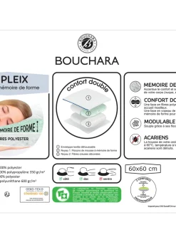 Bouchara Oreiller, Traversin^OREILLER CARRÉ DOUBLE CONFORT MOELLEUX / FERME