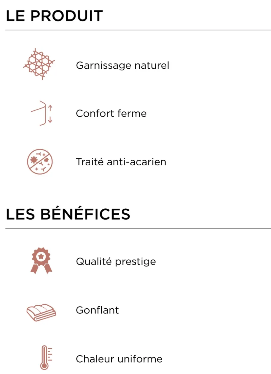 Bouchara Oreiller, Traversin^OREILLER CARRÉ NATUREL FERME ANTI-ACARIENS