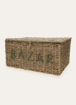 Enfant Bouchara Decoration, Rangement^PANIER AVEC INSCRIPTION BAZAR