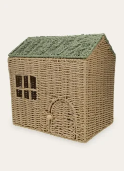 Enfant Bouchara Decoration, Rangement^PANIER EN FORME DE MAISON EN PAPIER TRESSÉ
