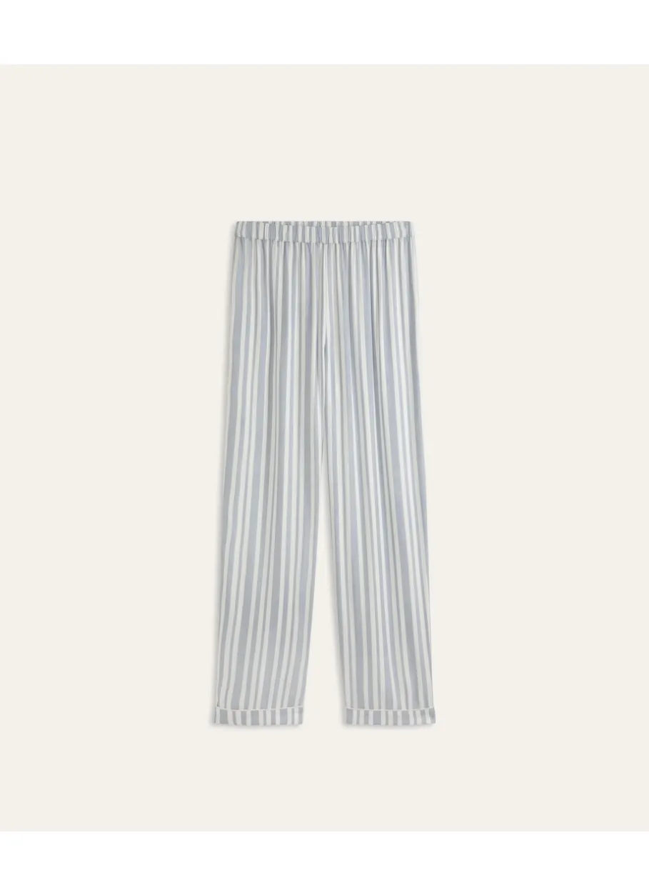 Bouchara Pyjama, Chemise De Nuit^PANTALON DROIT ÉCRU RAYURE MARINE