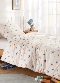 Enfant Bouchara Linge De Lit^PARURE DE LIT BÉBÉ EN PERCALE MOTIF SPATIAL