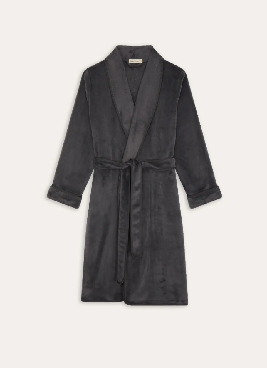 Bouchara Peignoir^PEIGNOIR EN POLAIRE AVEC DÉTAIL SATIN