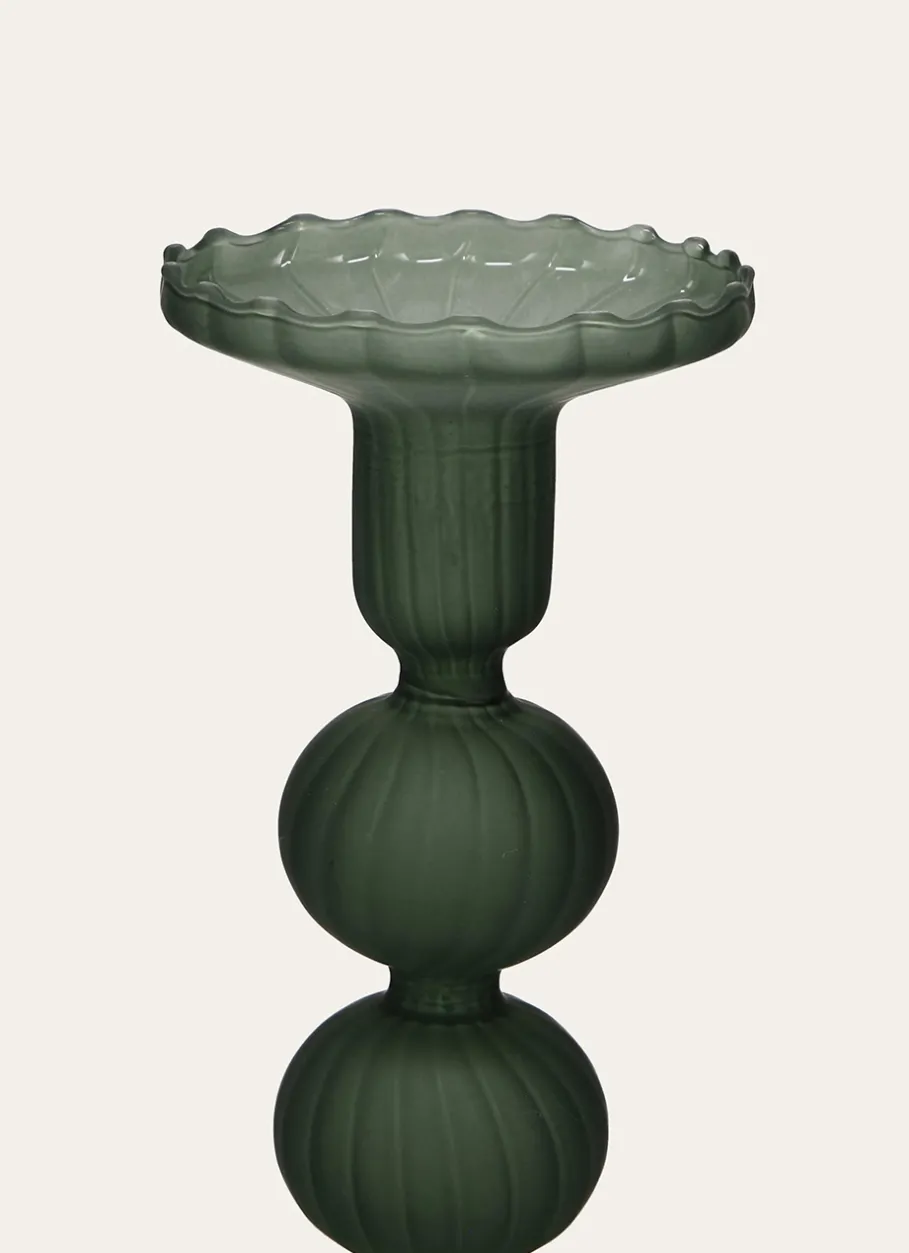 Bouchara Bougeoir, Lanterne^PETIT BOUGEOIR EN VERRE ROMANCE