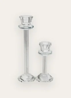 Bouchara Bougeoir, Lanterne^PETIT BOUGEOIR EN VERRE TRAVAILLÉ AVEC CRISTAUX