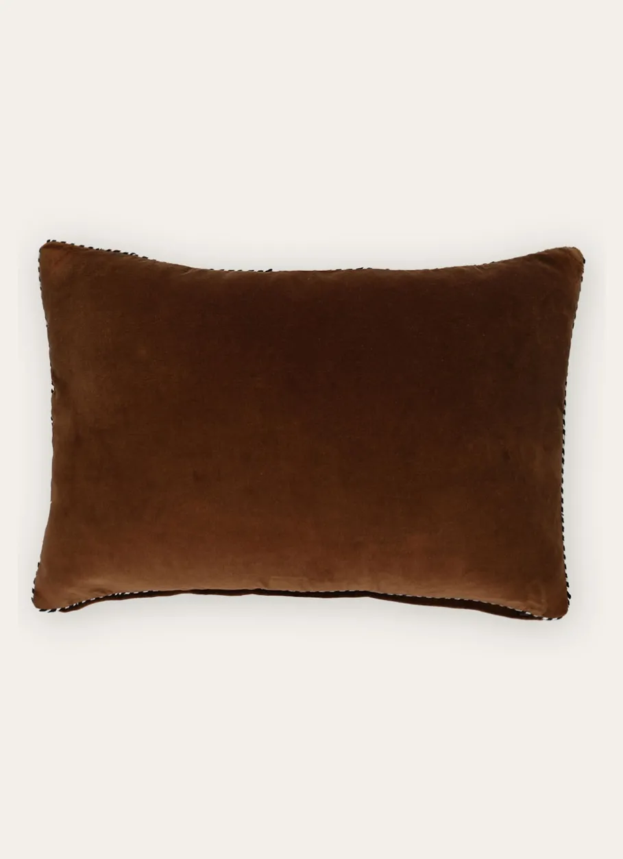 Bouchara Coussin, Coussin De Sol^PETIT COUSSIN EN VELOURS AVEC PASSEPOIL RAYÉ