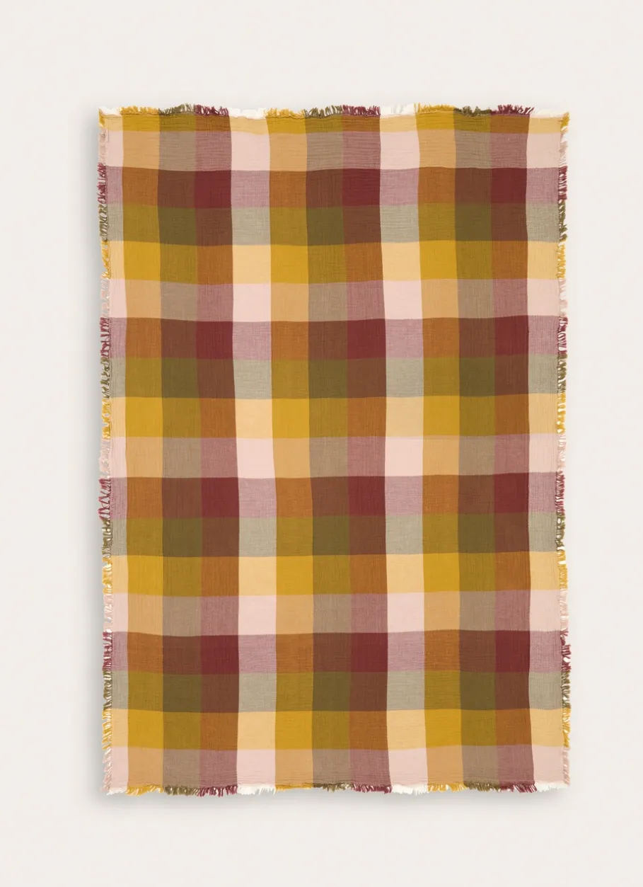 Bouchara Plaid^PLAID À CARREAUX EN GAZE DE COTON TISSÉ-TEINT