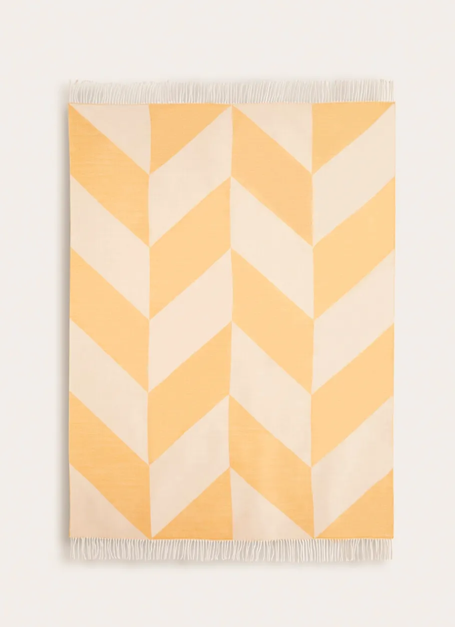 Bouchara Plaid^PLAID À FRANGES TISSÉ TEINT MOTIF GÉOMÉTRIQUE