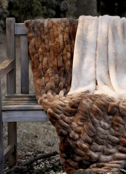 Bouchara Plaid|Jete De Lit, Edredon^PLAID EN FAUSSE FOURRURE À RELIEF