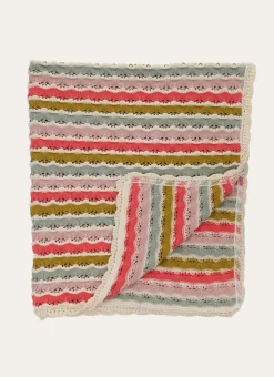 Enfant Bouchara Linge De Lit^PLAID EN TRICOT DE COTON RAYÉ