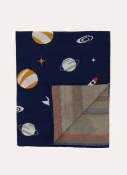 Enfant Bouchara Linge De Lit^PLAID EN TRICOT DE COTON JACQUARD MOTIF GALACTIQUE
