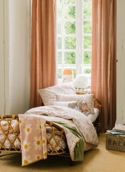 Enfant Bouchara Linge De Lit^PLAID EN TRICOT DE COTON JACQUARD MOTIF FLORAL