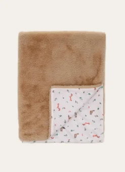 Enfant Bouchara Linge De Lit^PLAID IMPRIMÉ FORÊT AVEC FAUSSE FOURRURE WILD