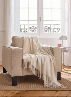 Bouchara Plaid|Jete De Lit, Edredon^PLAID TISSÉ UNI RIVAGE