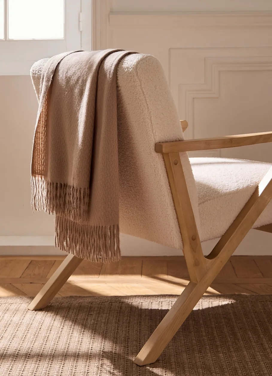 Bouchara Plaid|Jete De Lit, Edredon^PLAID TISSÉ UNI RIVAGE