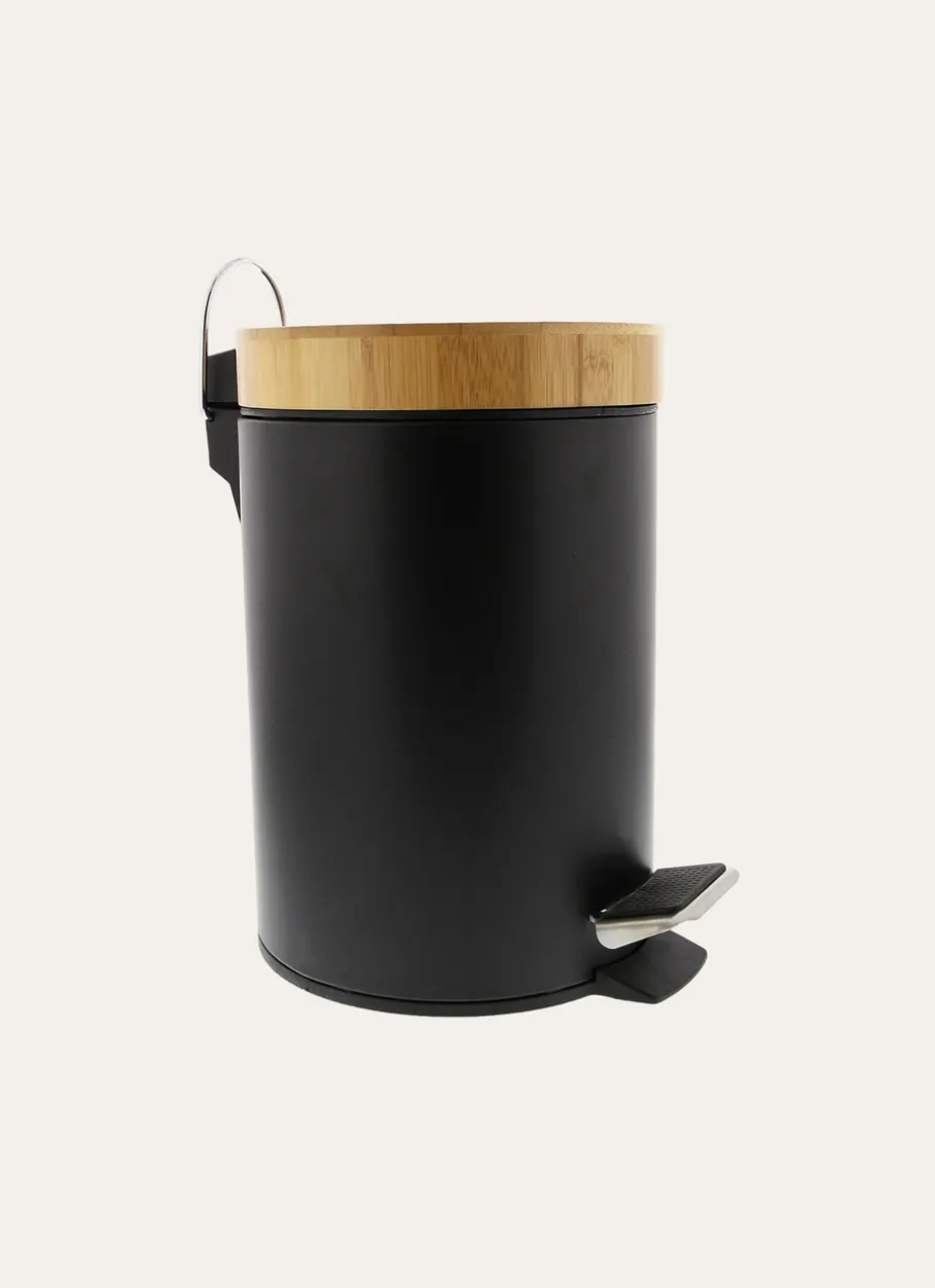 Bouchara Accessoire^POUBELLE À PÉDALE EN MÉTAL ET BAMBOU