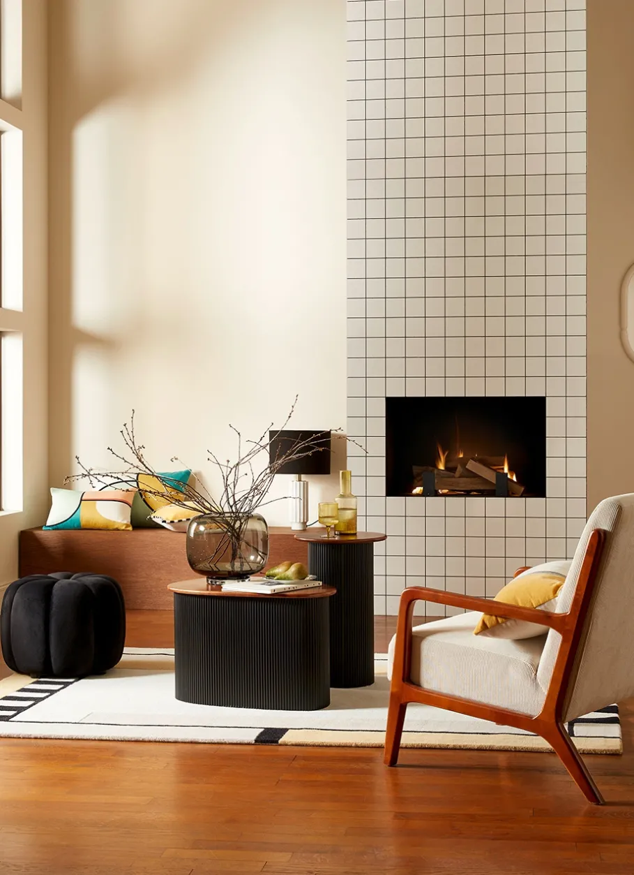 Bouchara Pouf, Tabouret, Chaise^POUF EN VELOURS - DÉCOUPE TRAVAILLÉE