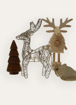 Bouchara Décoration De Noël^RENNE À POSER EN BOIS ET FAUSSE FOURRURE