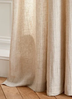 Bouchara Rideau^RIDEAU À RAYURES VERTICALES FINITION CUIR ET MÉTAL