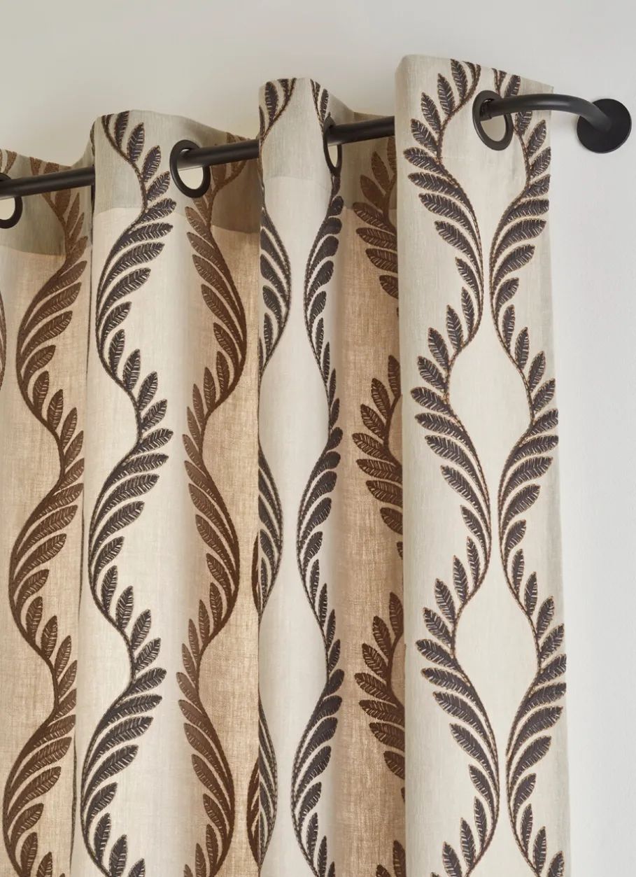 Bouchara Rideau^RIDEAU BRODÉ DESSIN FEUILLAGE