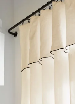 Bouchara Rideau^RIDEAU EN LIN LAVÉ ET BOURDON