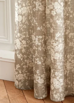 Bouchara Rideau^RIDEAU EN TRIPLE GAZE DE COTON À MOTIFS FLORAUX