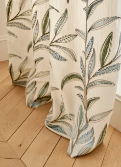 Bouchara Rideau^RIDEAU ENTIÈREMENT BRODÉ DE MOTIFS VÉGÉTAUX