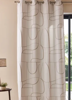 Bouchara Rideau^RIDEAU JACQUARD À MOTIF GÉOMÉTRIQUE CONTRASTÉ