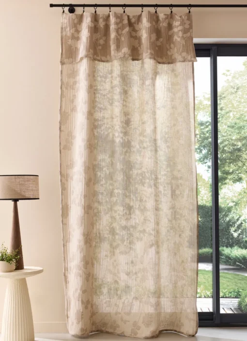 Bouchara Rideau^RIDEAU RÉVERSIBLE EN COTON JACQUARD VÉGÉTAL - Beau Lin ...