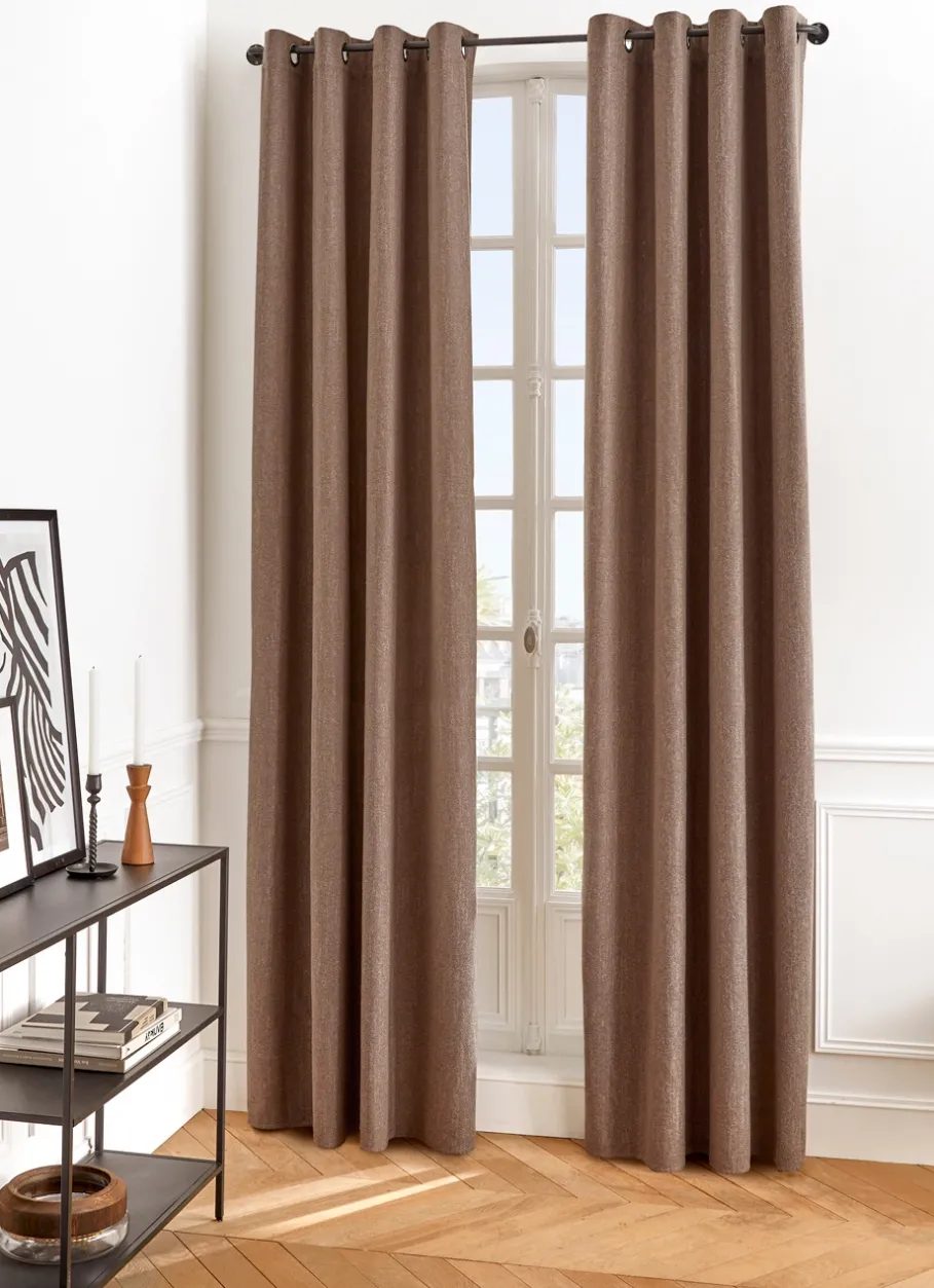 Bouchara Rideau^RIDEAU TAMISANT UNI TISSAGE CHEVRON TIAMO