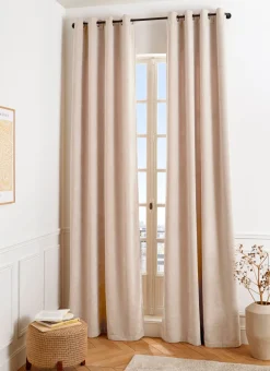 Bouchara Rideau^RIDEAU UNI ASPECT VELOURS TOUCHER DOUX CANNA