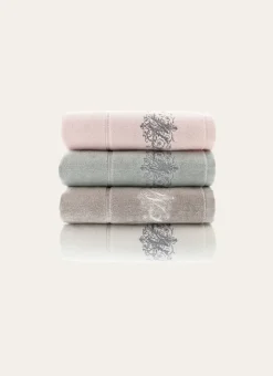 Bouchara Linge De Bain Fantaisie^SERVIETTE DE TOILETTE EN VELOURS BRODÉE 500GR